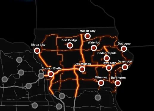 American Truck Simulator Iowa MAP